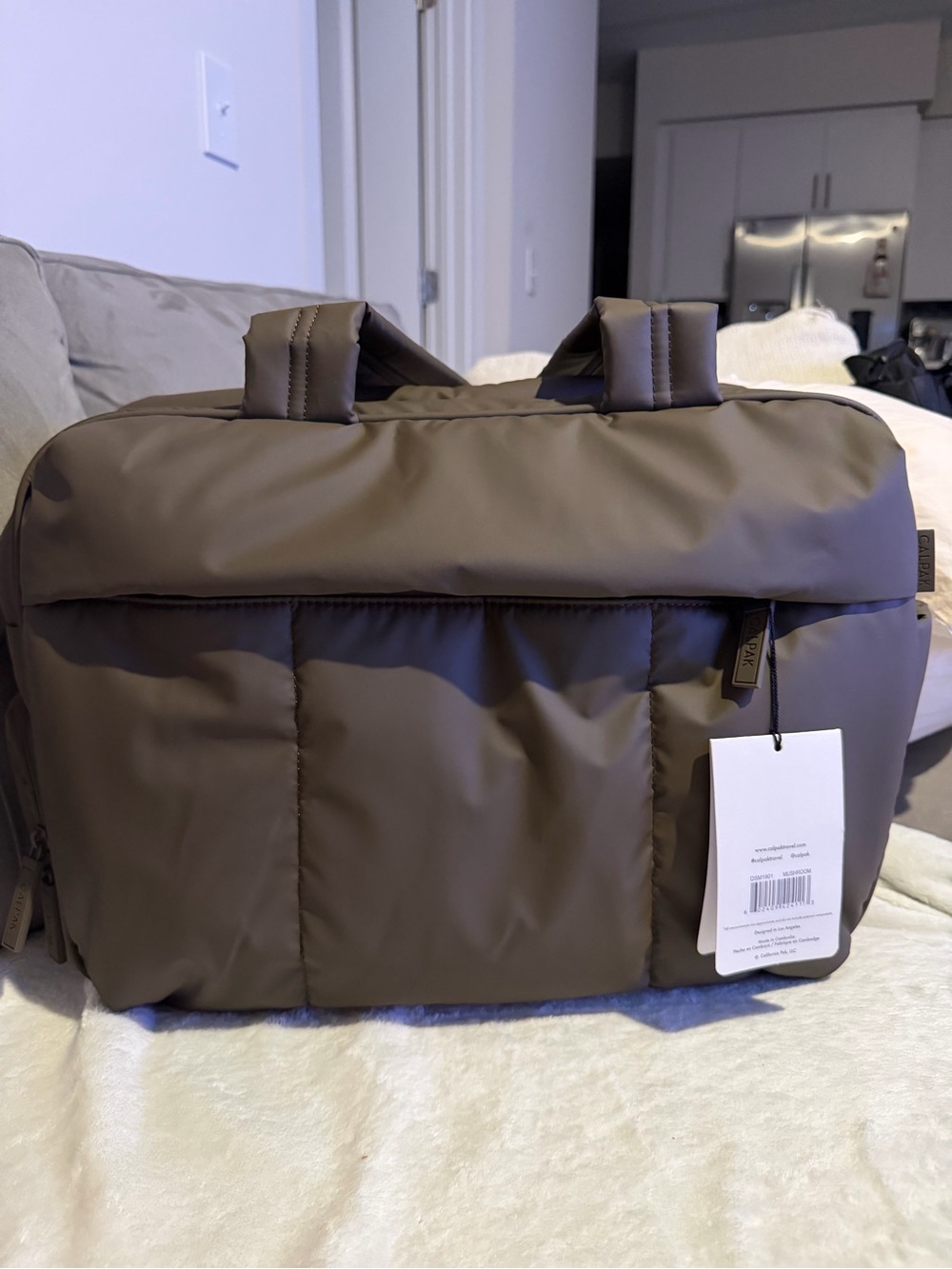 CALPAK Luka Duffel Bag in Mushroom